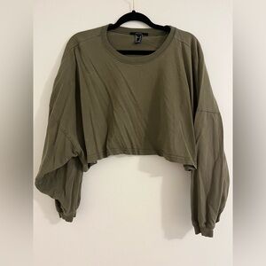 Forever 21 Olive Green Cropped Women’s Top